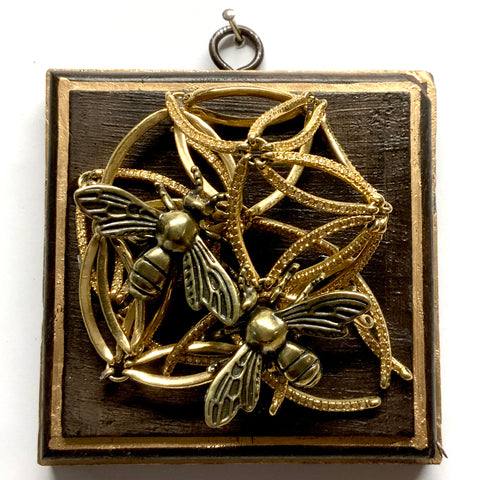 Wooden Frame with Bees on Necklace (4