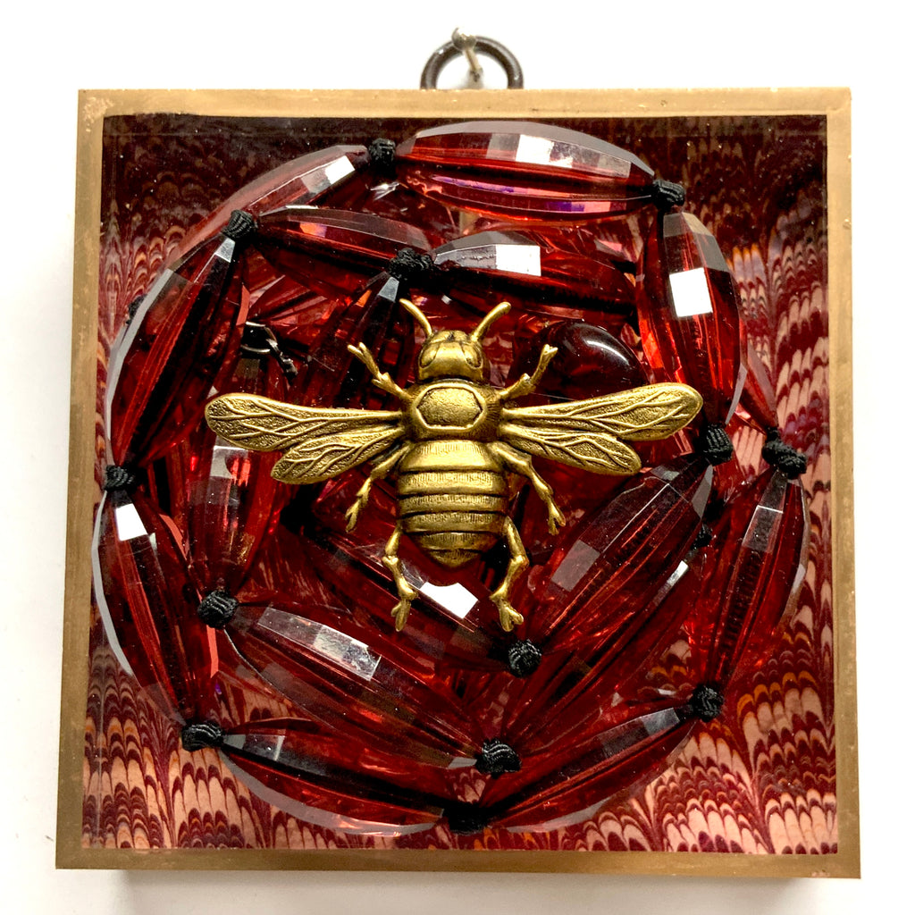 Acrylic Frame with Italian Bee on Necklace / Slight Imperfections (4