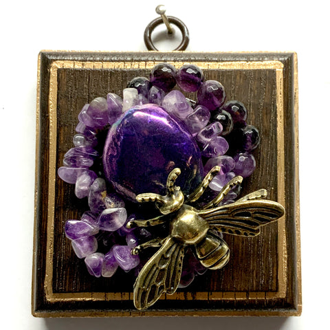 Wooden Frame with Bee on Necklace (3.25