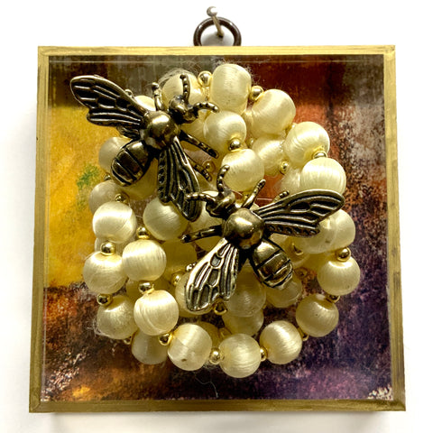 Acrylic Frame with Bees on Necklace / Slight Imperfections (4