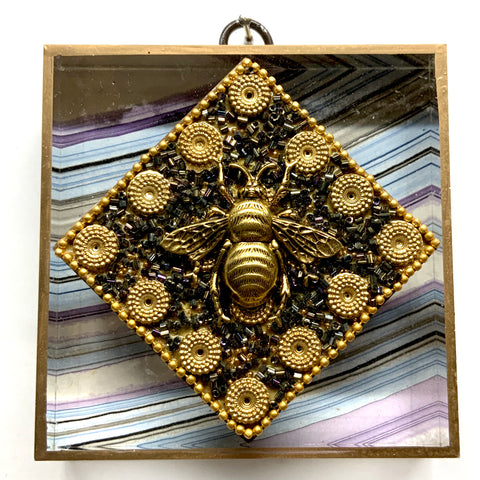 Acrylic Frame with Grande Bee on Beaded Block / Slight Imperfections (4