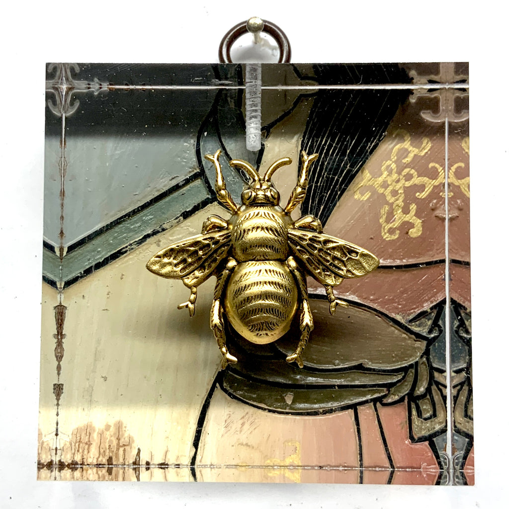 Coromandel Screen under Lucite Acrylic Frame with Grande Bee / Slight