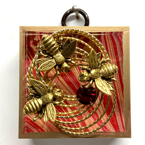 Acrylic Frame with Napoleonic Bees on Brooch / Slight Imperfections (2