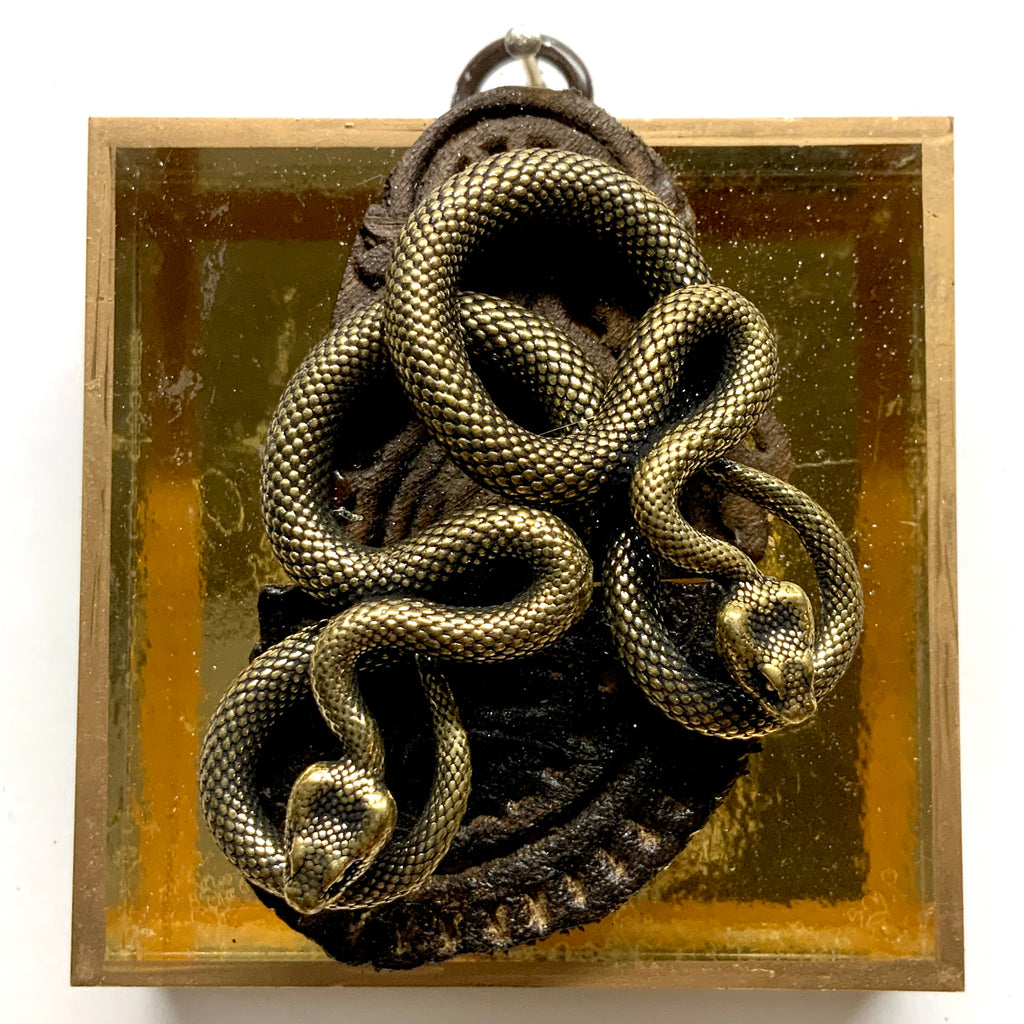 Acrylic Frame with Snakes on Carved Wood / Slight Imperfections (3