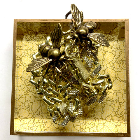 Acrylic Frame with Bees on Necklace / Slight Imperfections (4
