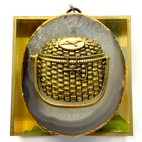 Acrylic Frame with Nantucket Basket on Agate / Slight Imperfections (4