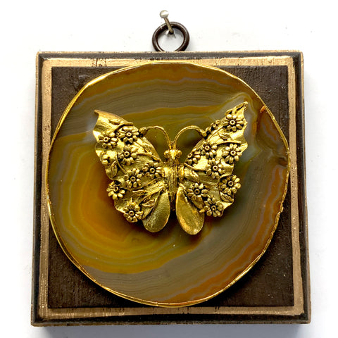 Wooden Frame with Butterfly on Agate (4