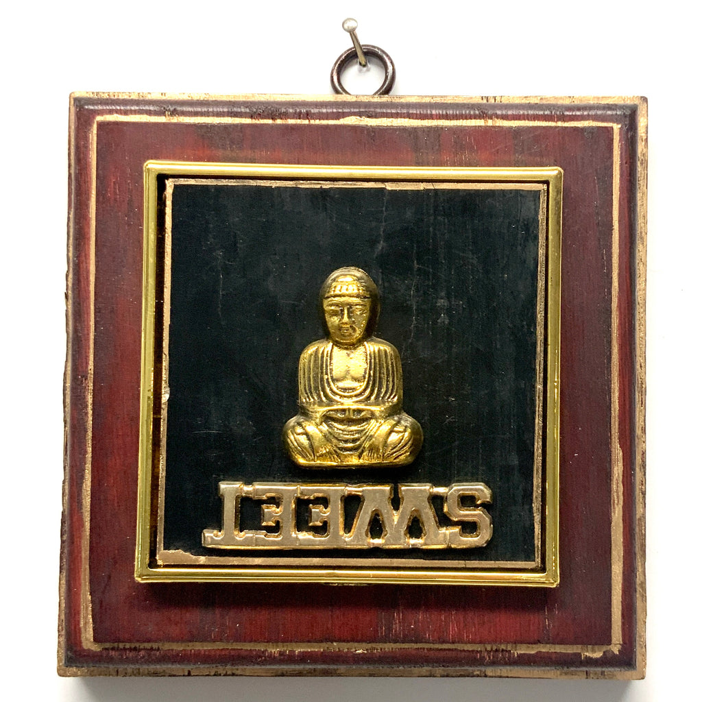 Red Waxed Frame with Buddha on Coromandel (5