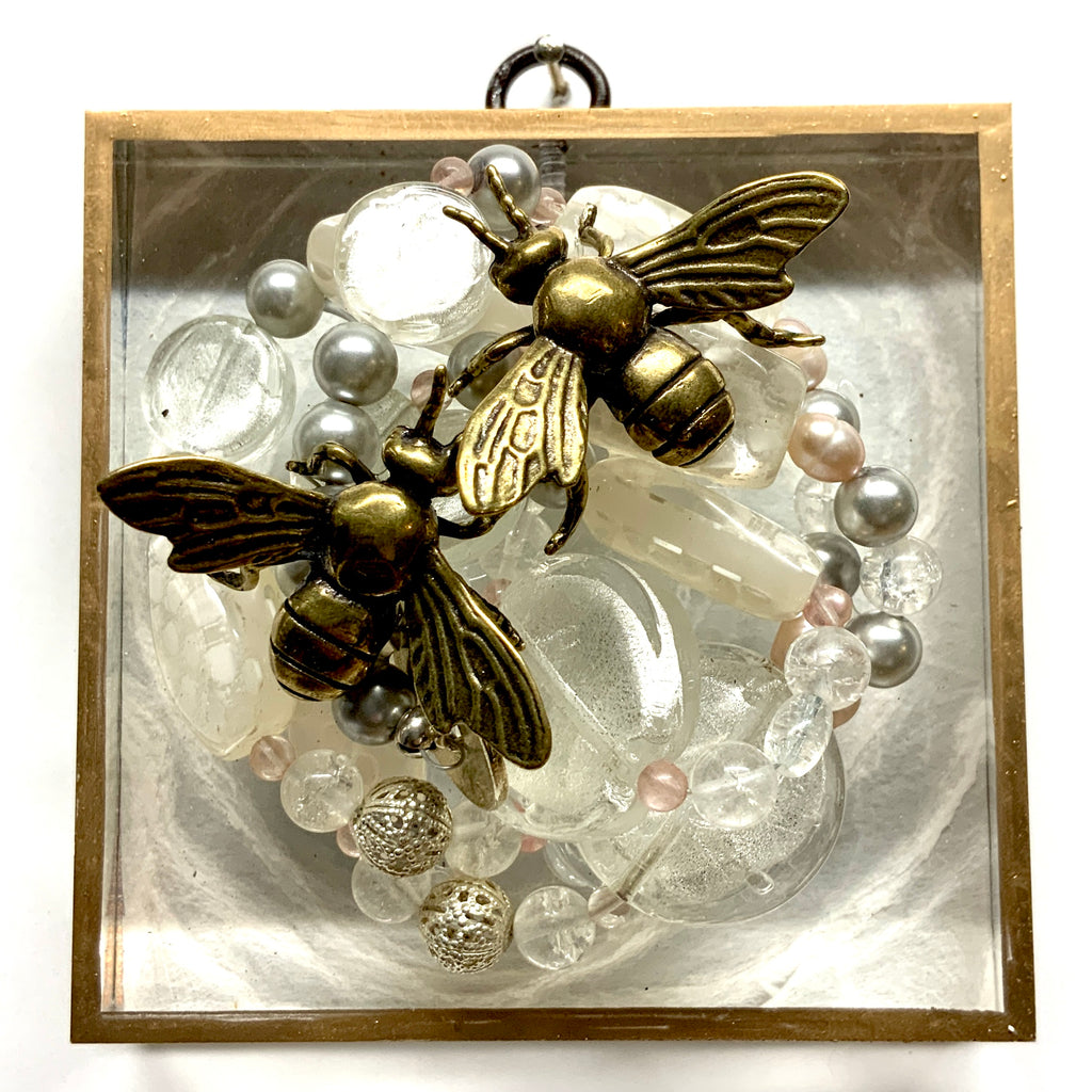 Acrylic Frame with Bees on Necklace / Slight Imperfections (4