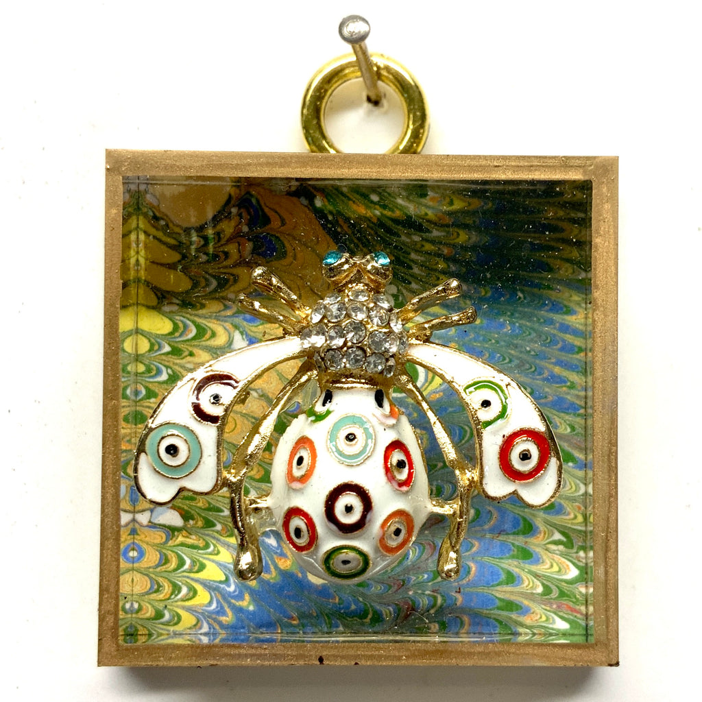 Acrylic Frame with Enameled Bee / Slight Imperfections (2