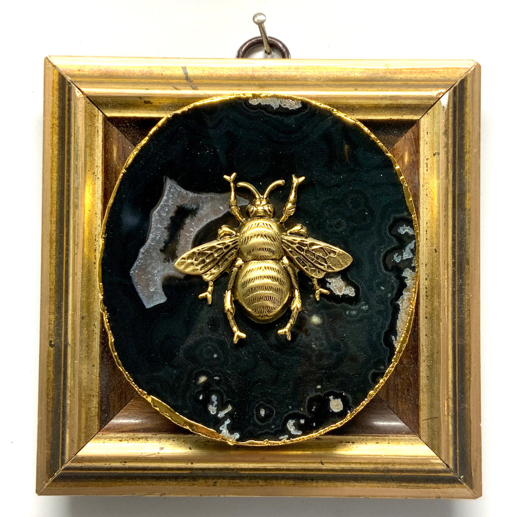Gilt Frame with Grande Bee on Agate (4.5