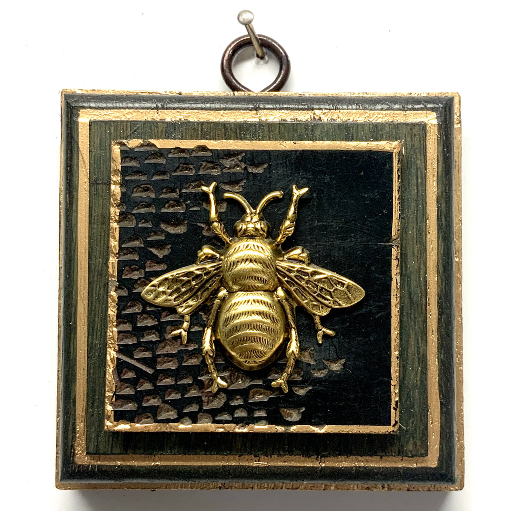 Green Waxed Frame with Grande Bee on Coromandel (3.25