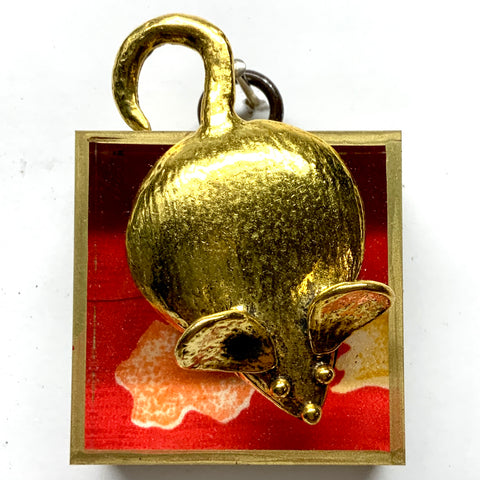 Acrylic Frame with Mouse on Marbled Paper / Slight Imperfections (2