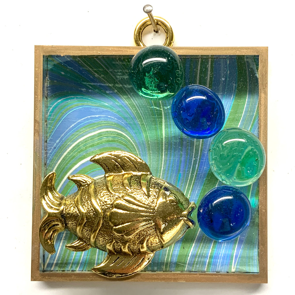 Acrylic Frame with Fish and Glass Beads / Slight Imperfections (3
