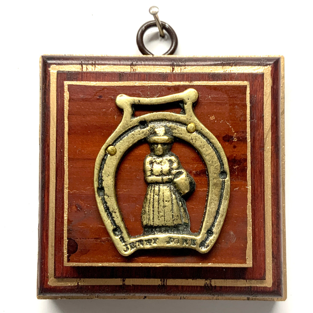 Red Waxed Frame with Horse Brass on Coromandel (3.25