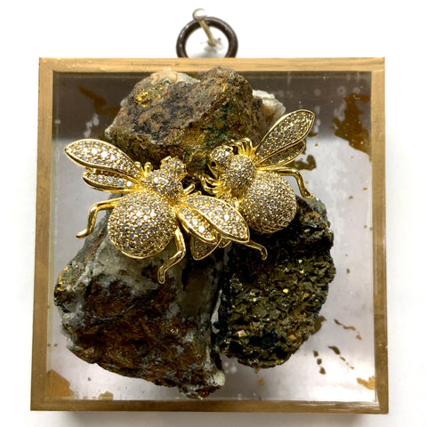 Acrylic Frame with Sparkle Bees on Stone / Slight Imperfections (3
