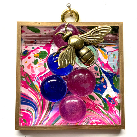 Acrylic Frame with Bee on Glass Beads / Slight Imperfections (3