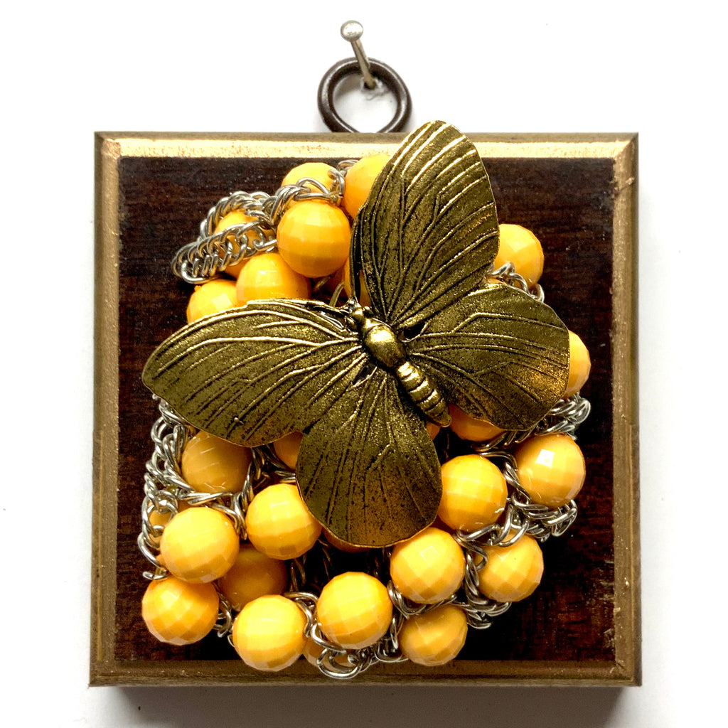 Wooden Frame with Butterfly on Necklace (3.25