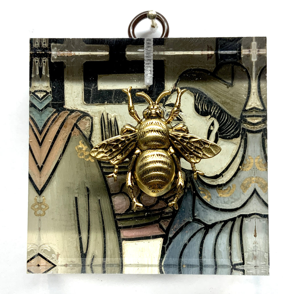 Coromandel Screen under Lucite Acrylic Frame with Grande Bee / Slight