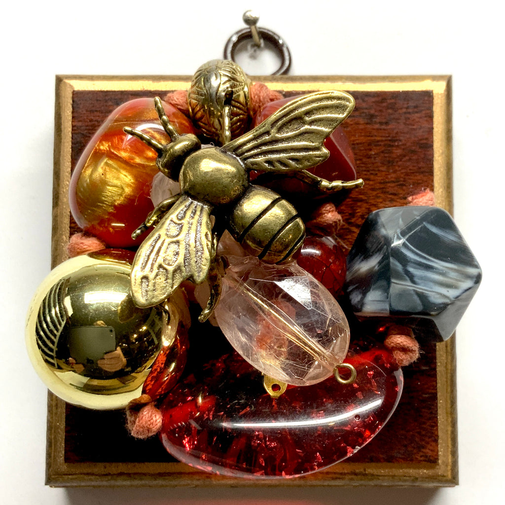 Wooden Frame with Bee on Necklace (3.25