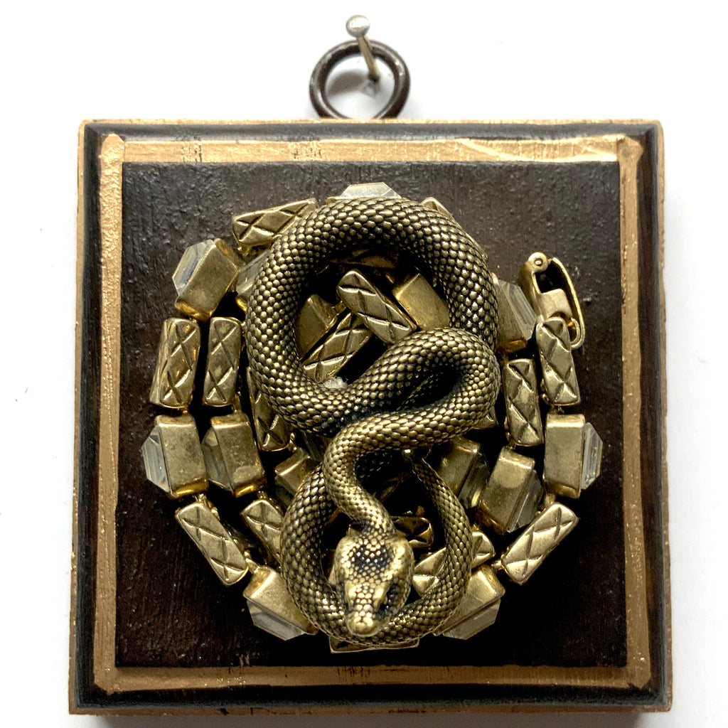 Wooden Frame with Snake on Necklace (3.25