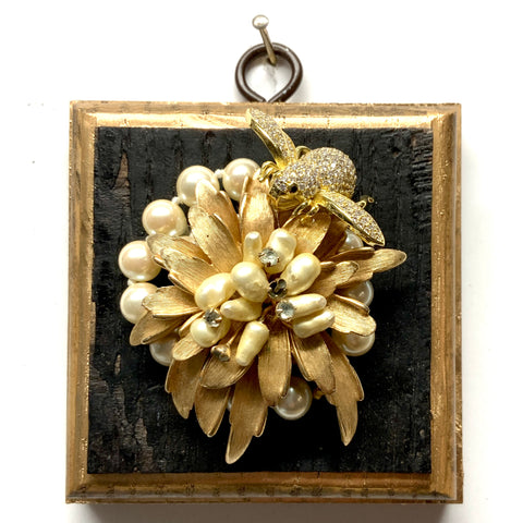 Bourbon Barrel Frame with Sparkle Bee on Brooch (3.25