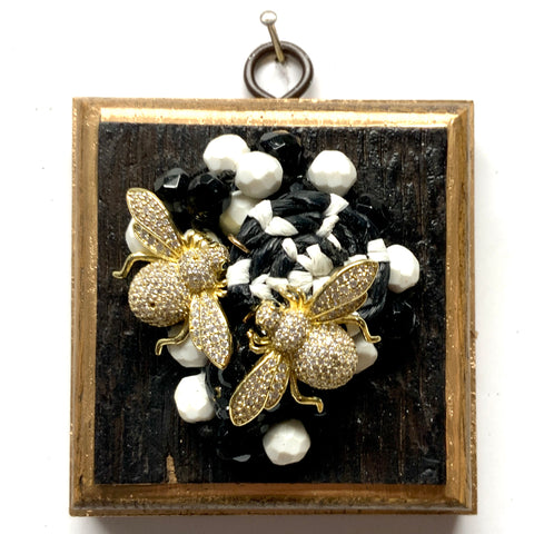 Bourbon Barrel Frame with Sparkle Bees on Necklace (3.25