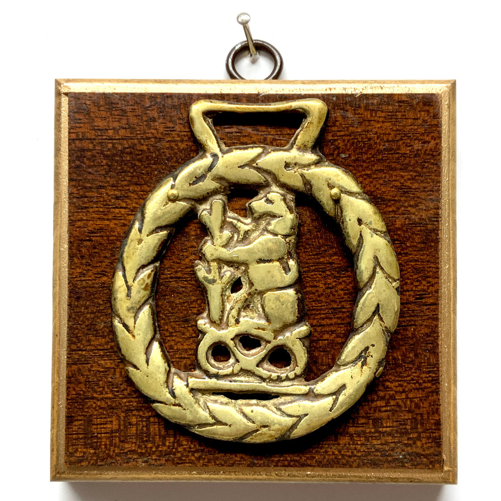 Wooden Frame with Horse Brass (4” wide)