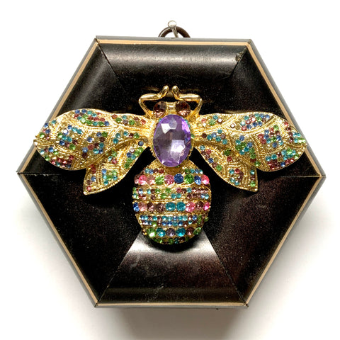 Wooden Frame with Sparkle Bee (4.5” wide)