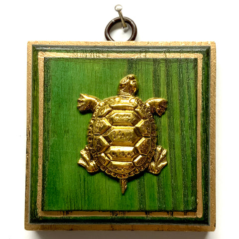Green Waxed Frame with Turtle (3.25” wide)
