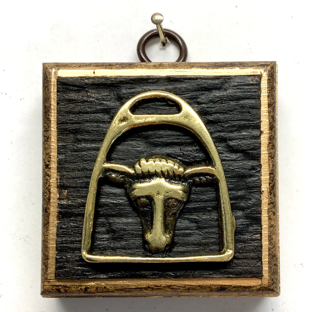 Bourbon Barrel Frame with Horse Brass (2.25” wide)