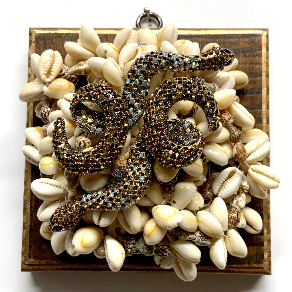 Wooden Frame with Snakes on Shells (5