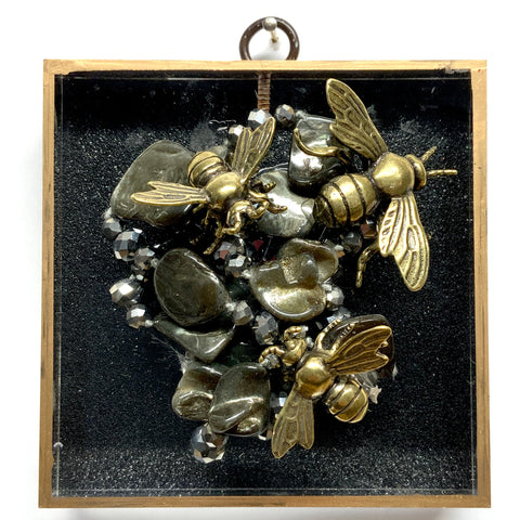 Acrylic Frame with Bees on Necklace / Slight Imperfections (4