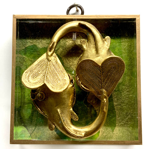 Acrylic Frame with Fish on Marbled Paper / Slight Imperfections (4