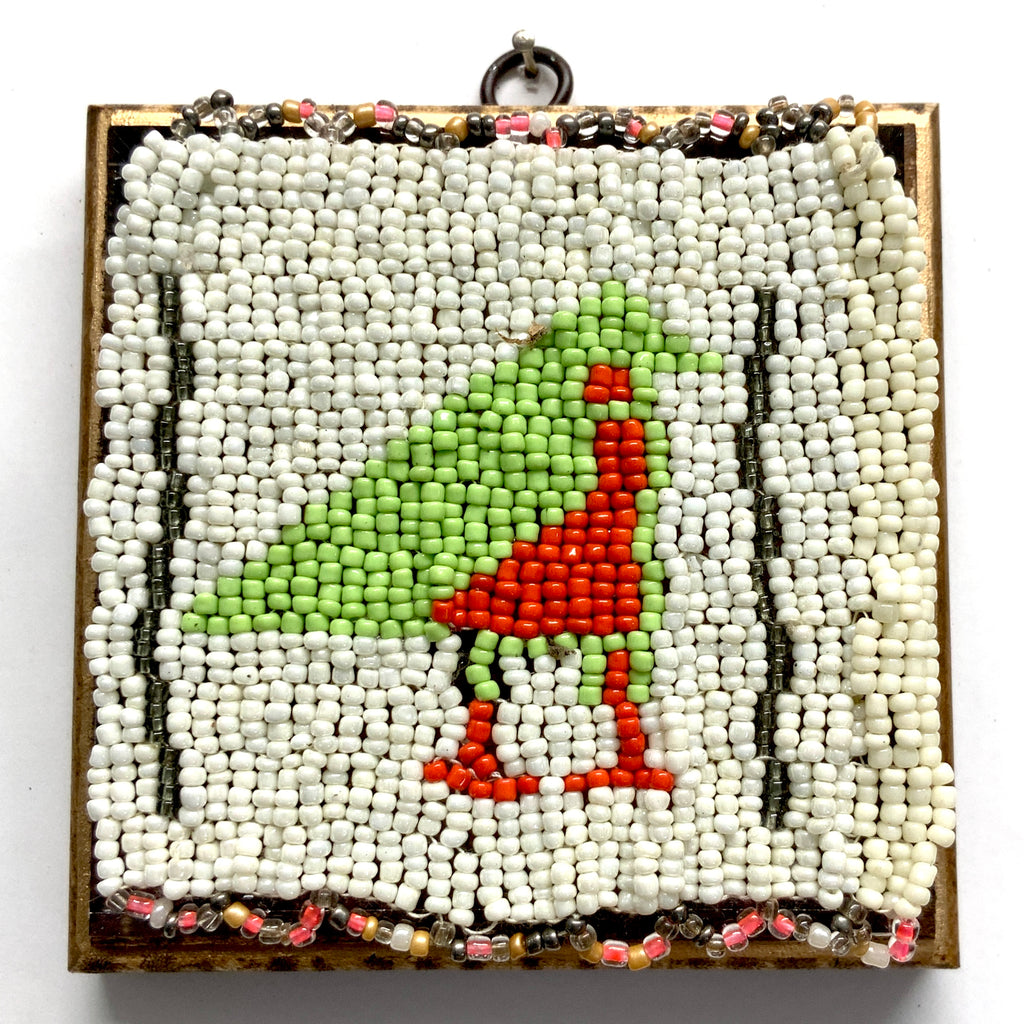 Wooden Frame with Beaded Bird (5
