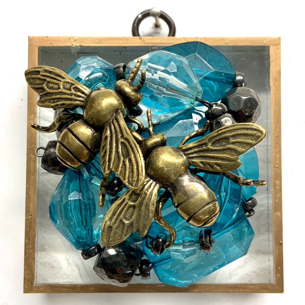 Acrylic Frame with Bees on Necklace / Slight Imperfections (3