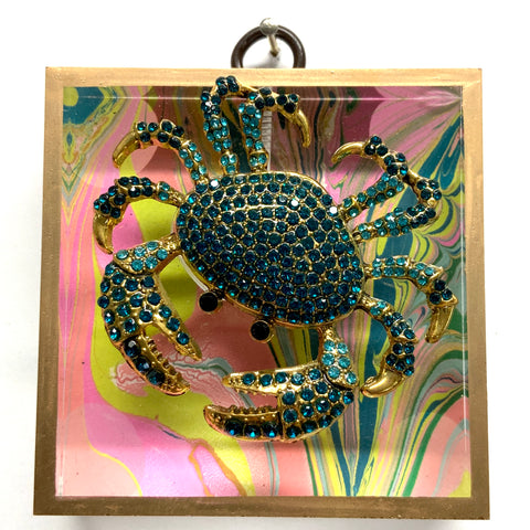 Acrylic Frame with Crab on Marbled Paper / Slight Imperfections (3