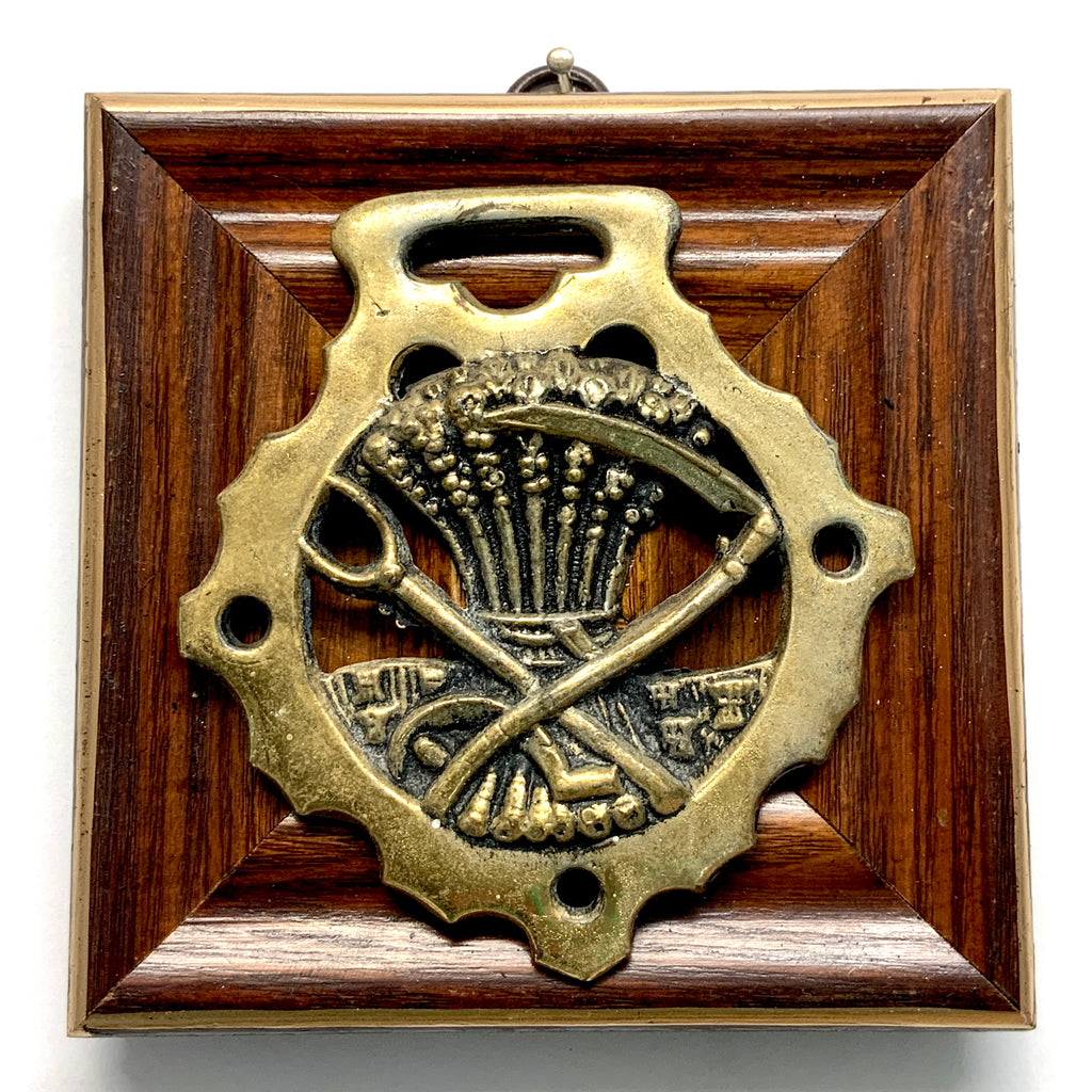 Wooden Frame with Horse Brass (4.5” wide)