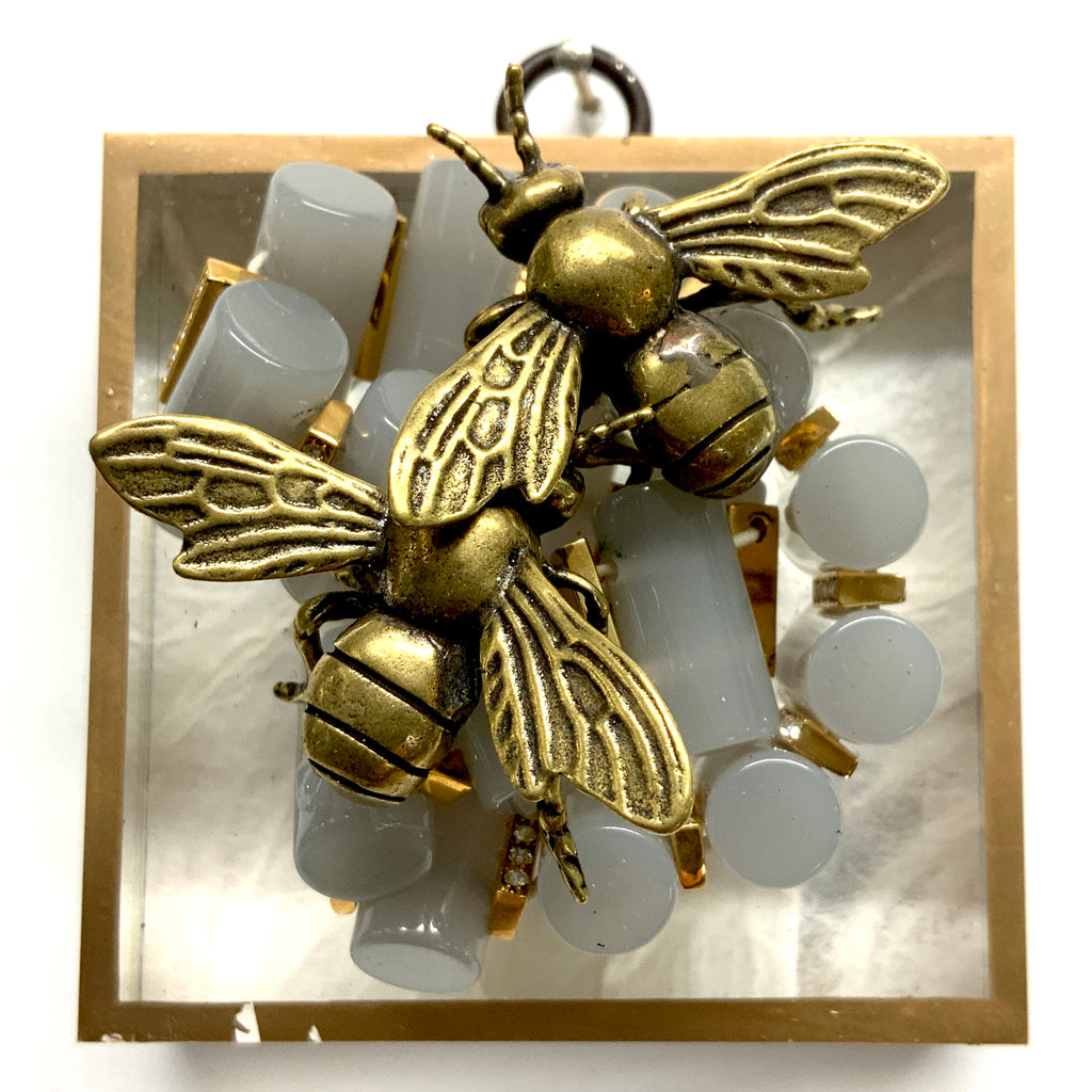 Acrylic Frame with Bees on Necklace / Slight Imperfections (3