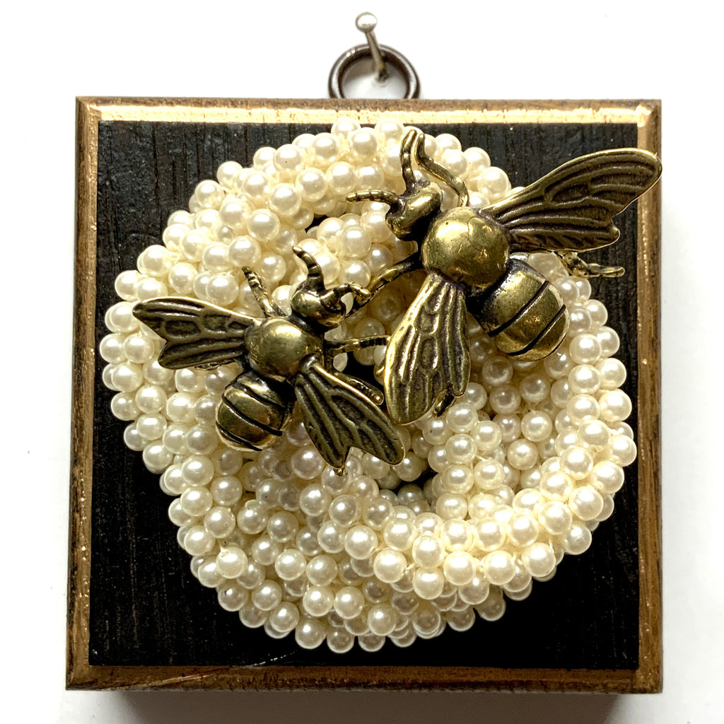 Bourbon Barrel Frame with Bees on Pearls (3.5