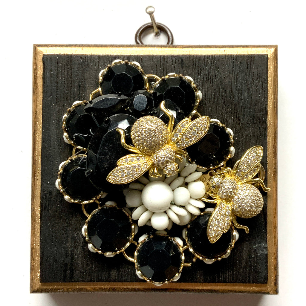 Bourbon Barrel Frame with Sparkle Bees on Necklace (3.5
