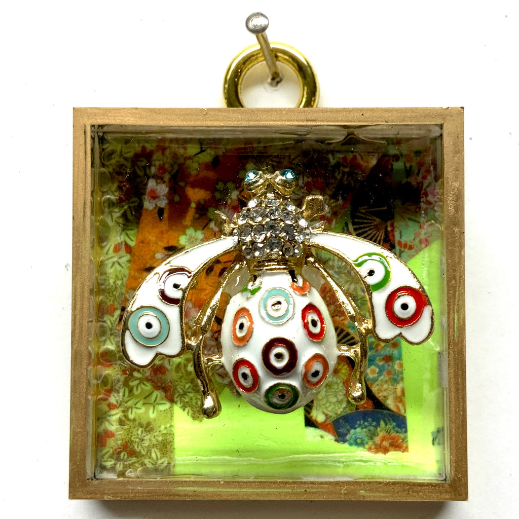 Acrylic Frame with Enameled Bee / Slight Imperfections (2