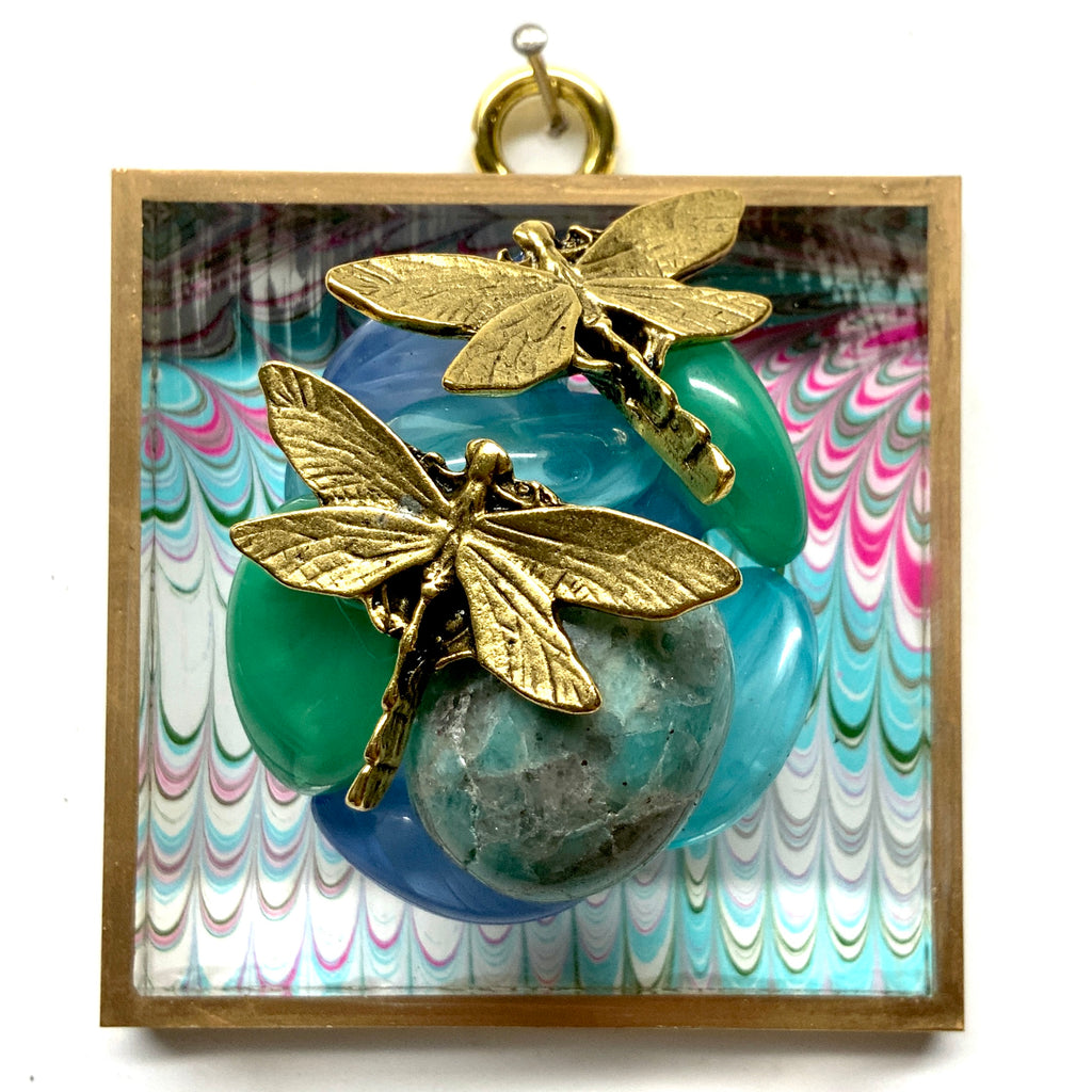 Acrylic Frame with Dragonflies on Necklace / Slight Imperfections (3