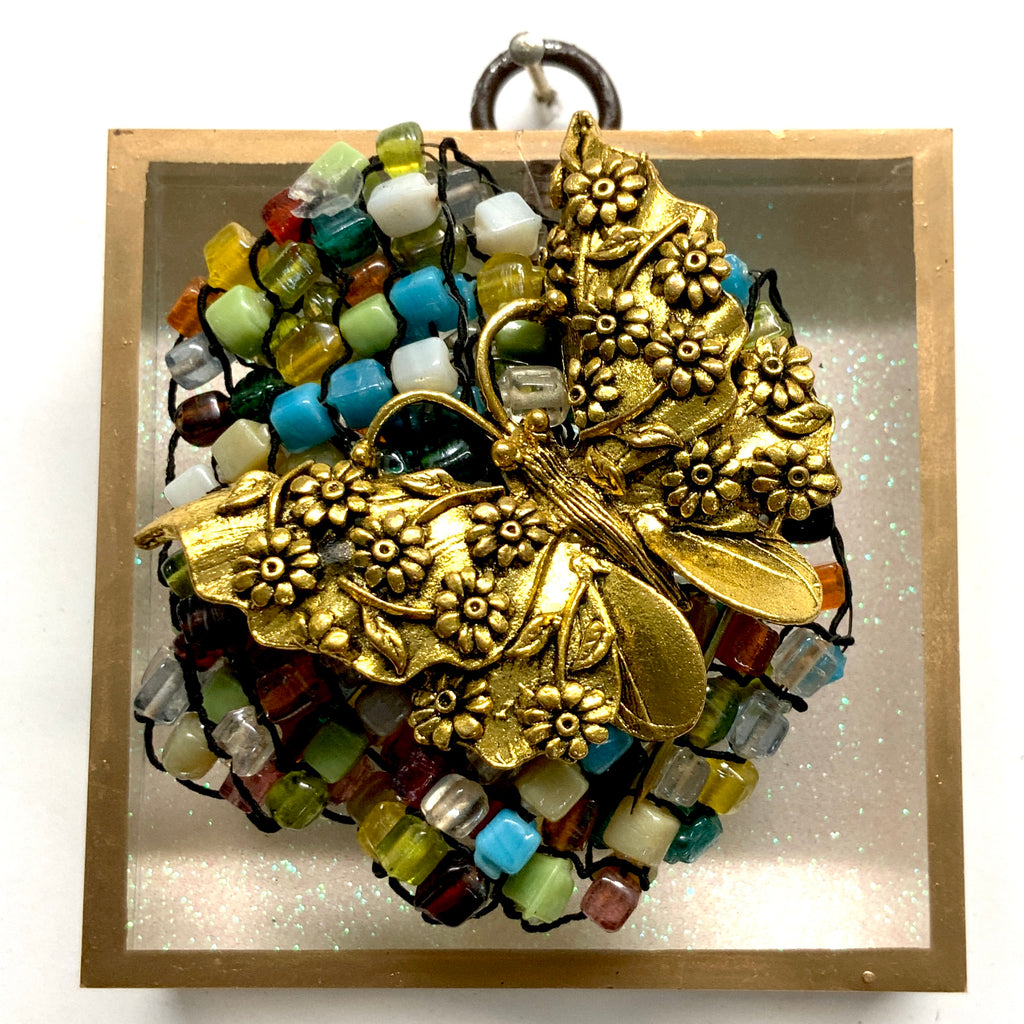 Acrylic Frame with Butterfly on Beads / Slight Imperfections (3