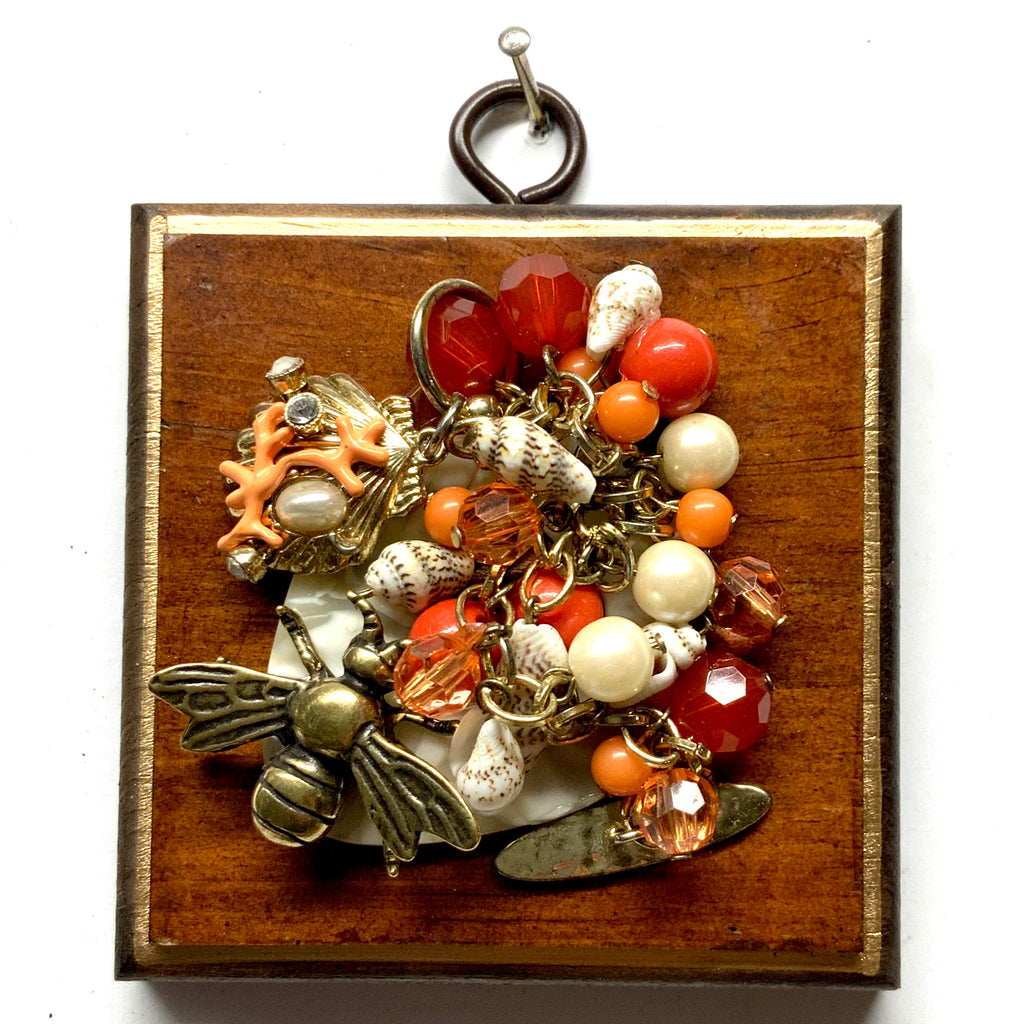 Wooden Frame with Bee on Necklace (3.25