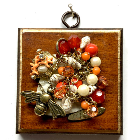 Wooden Frame with Bee on Necklace (3.25