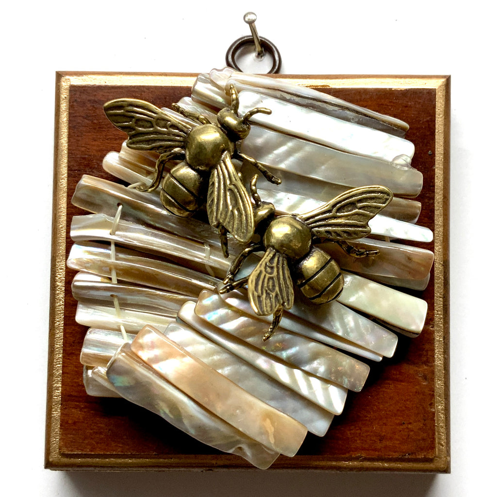 Wooden Frame with Bees on Necklace (4