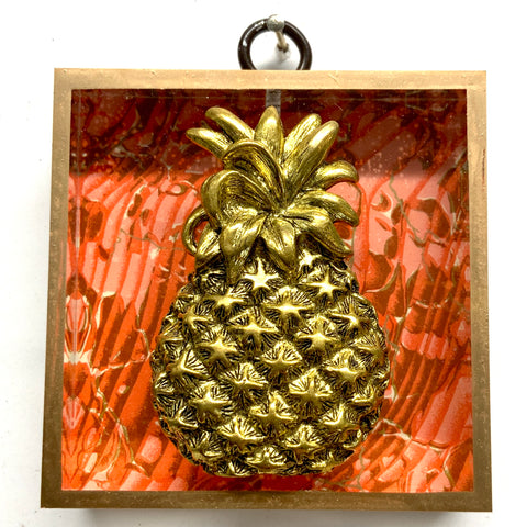 Acrylic Frame with Pineapple on Marbled Paper / Slight Imperfections (3