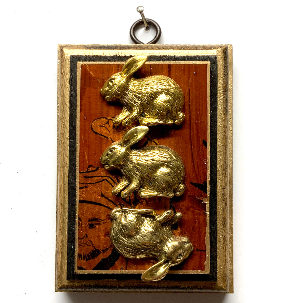 Bourbon Barrel Frame with Bunnies on Coromandel (3.25