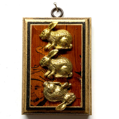 Bourbon Barrel Frame with Bunnies on Coromandel (3.25